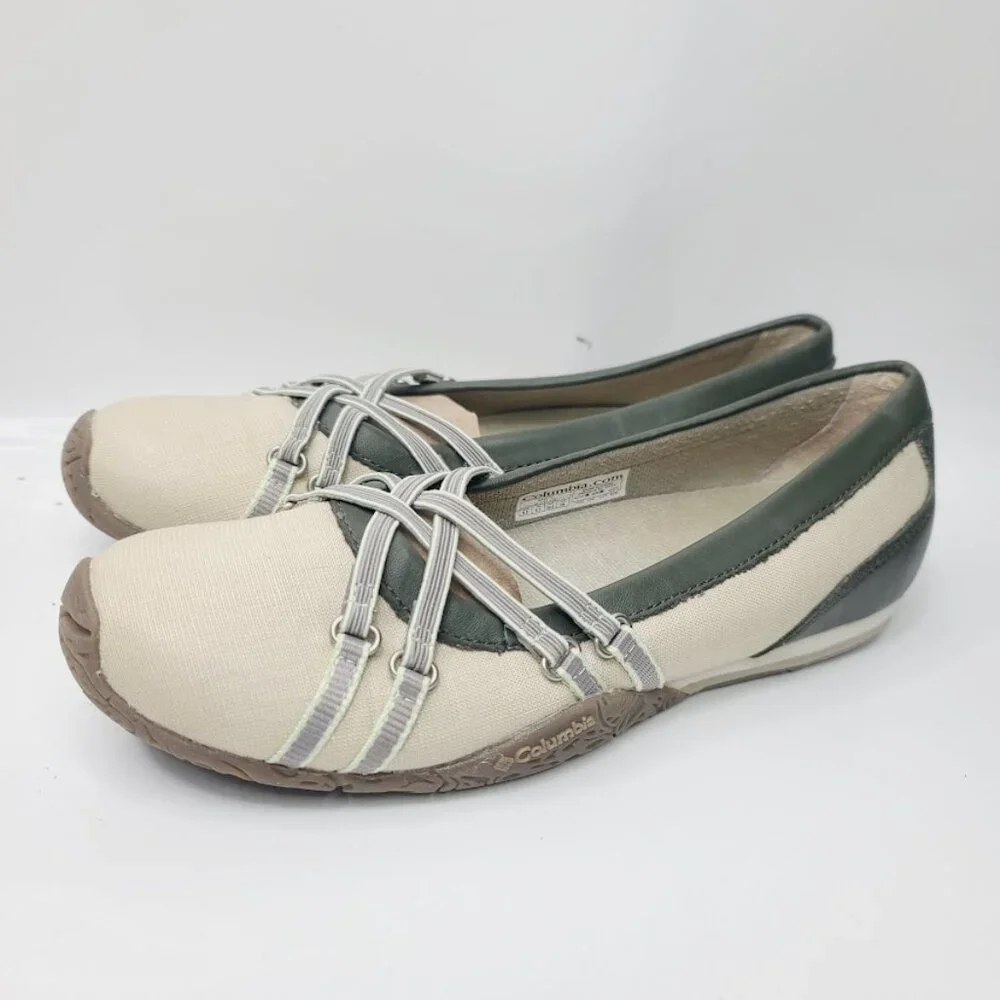 Columbia Women's‎ Ivory Green Kaci BL2241-103 Leather Ballet Flats Size 8.5